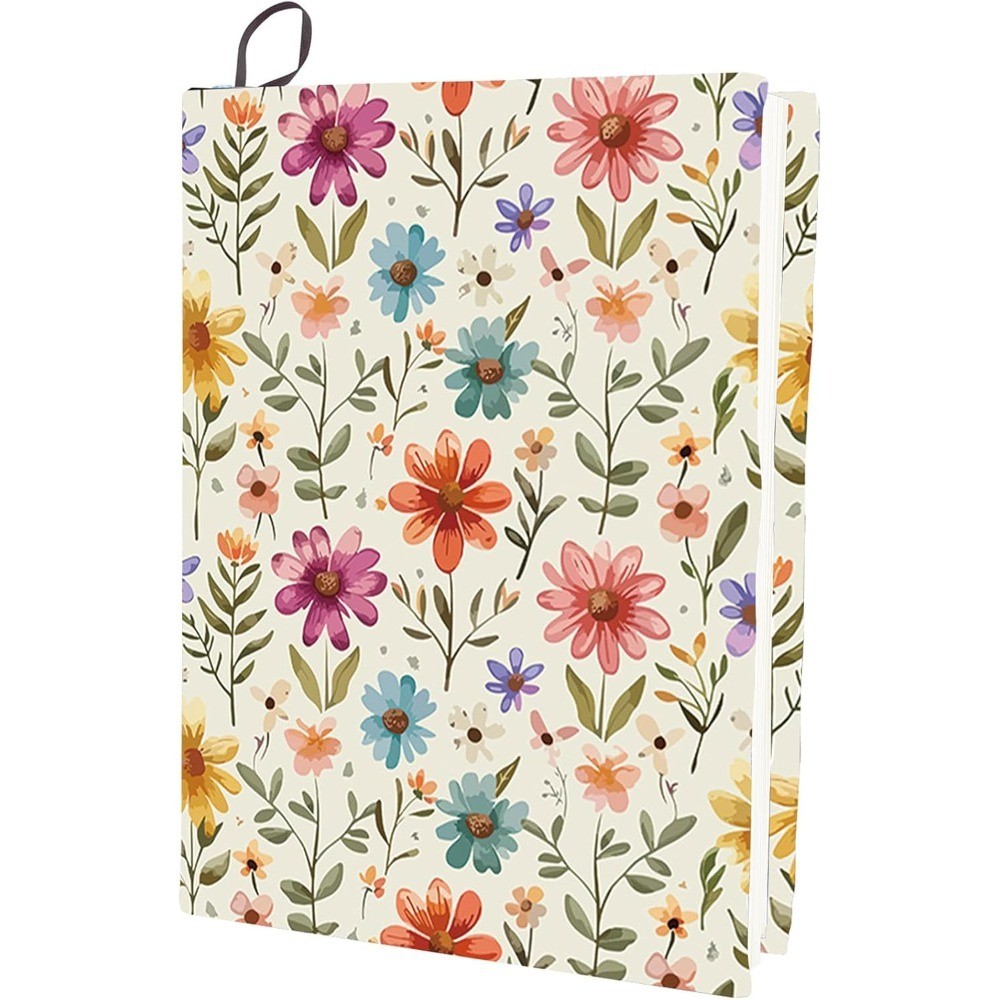Elastic Washable Floral Book Cover Stretchable Nylon Cloth Polyester Protector
