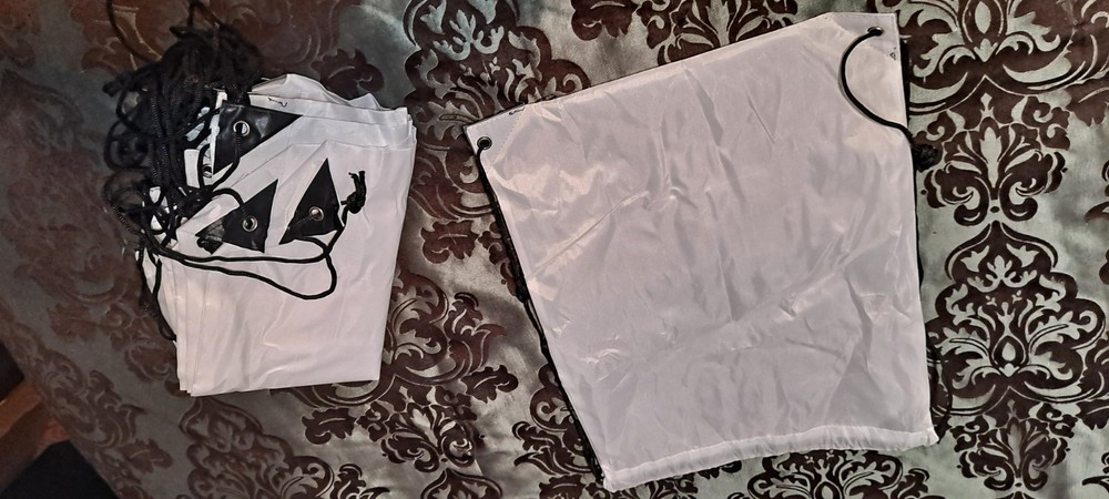 10 White String Backpacks 16.5x12.5