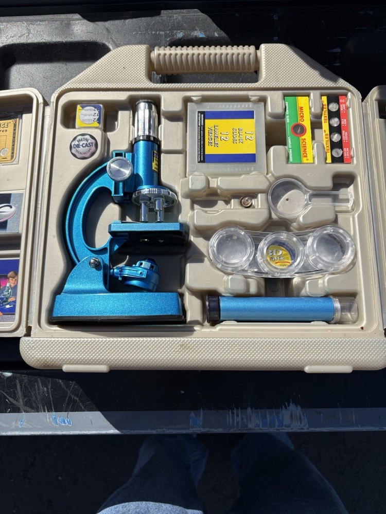 Micro-Science Complete Microscope Set Educational Kit with Slides & Tools