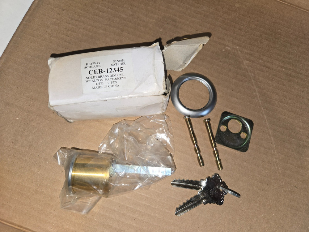 Keyway Schlage CER-12345 Solid Brass Exit Alarm Rim Cylinder