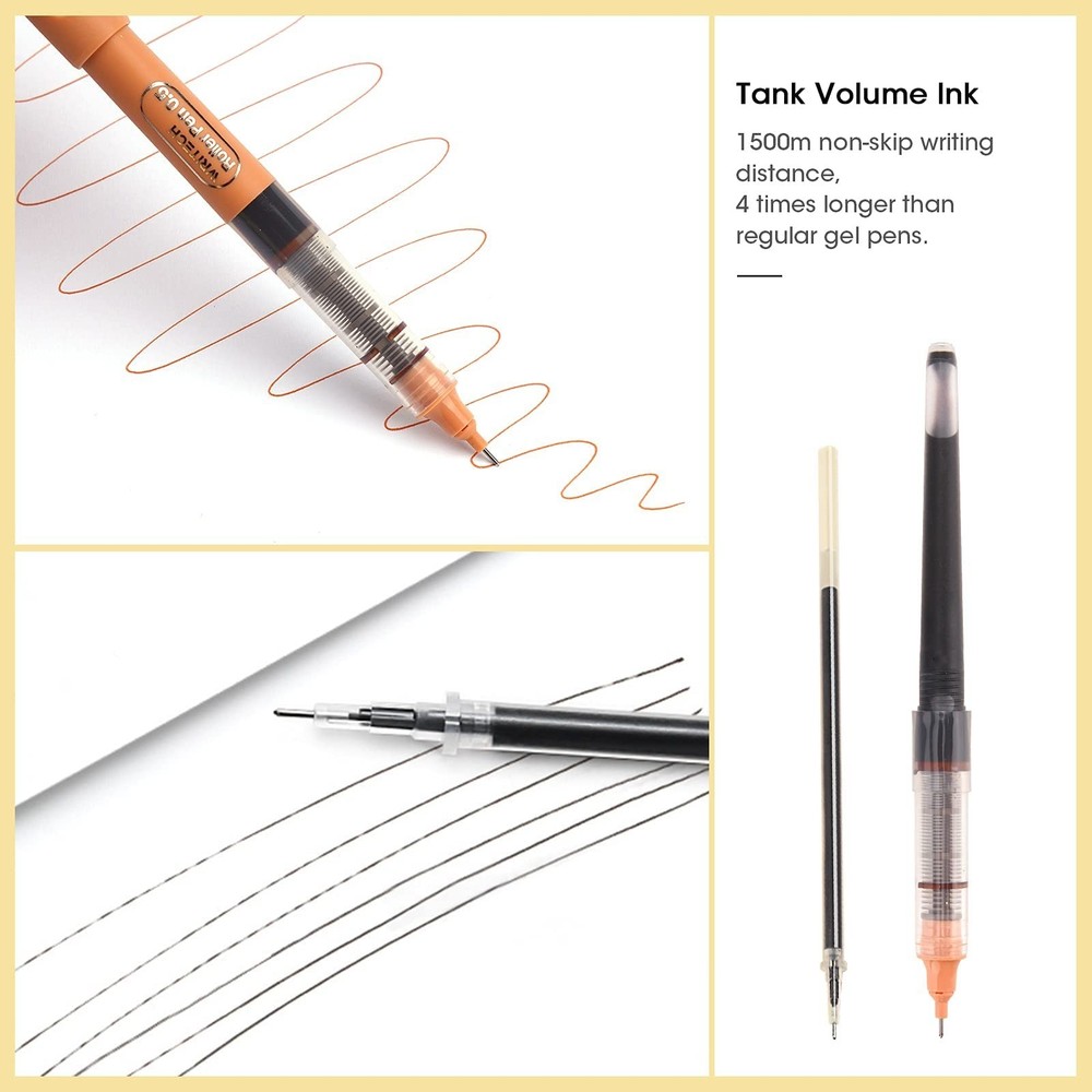 WRITECH Liquid Ink Rollerball, 0.5mm Extra Fine Point, Smooth Writing Quick D...