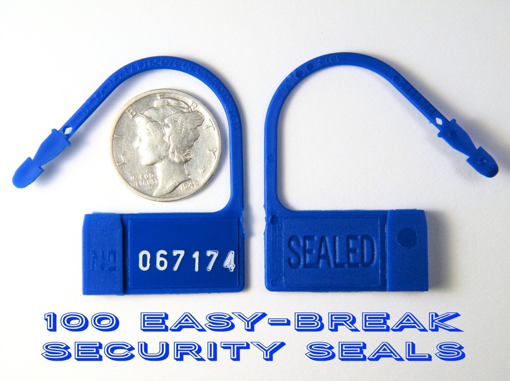 SECURITY SEALS, 100 SEALS, EASY-REMOVE FOR FAST ACCESS,  BLUE OR GREEN, PP-2