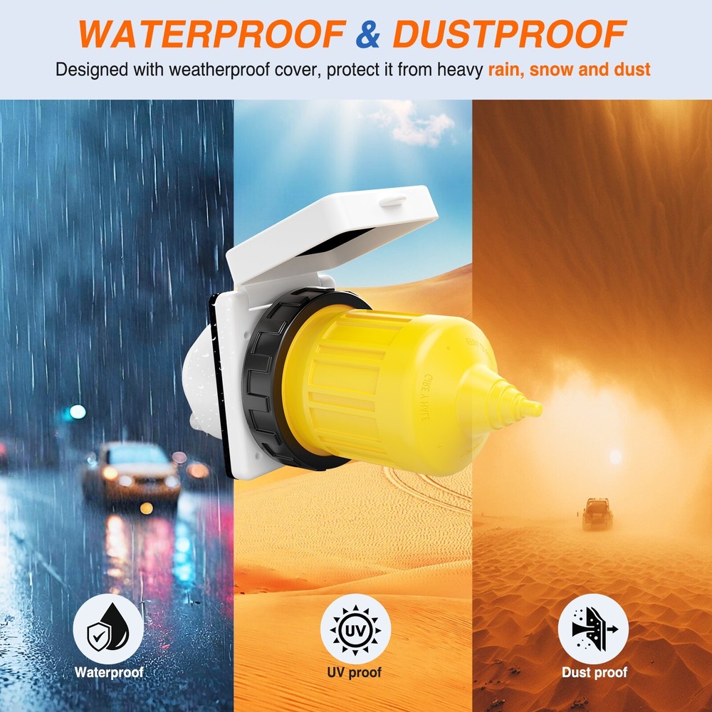 Nilight 30AMP RV Power Inlet Outlet Shore Power Kit w/Boot Cord Protector