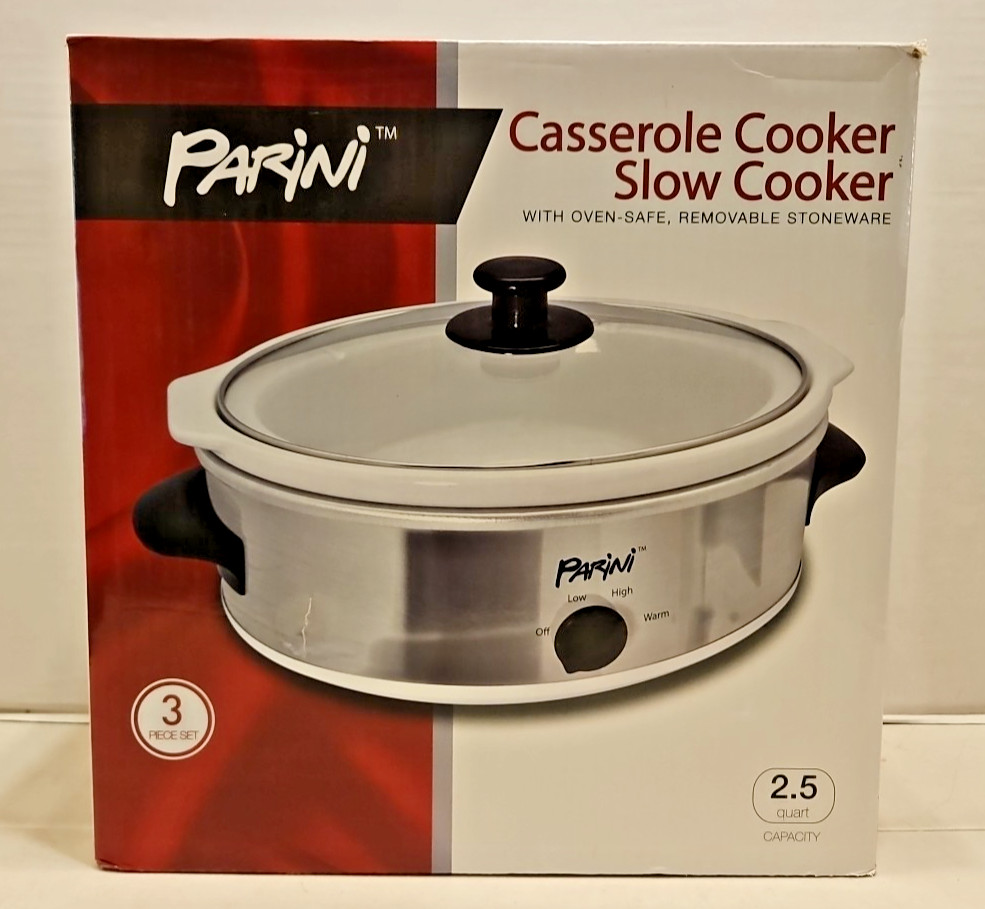 Parini Casserole Cooker Slow Cooker 2.5 Quart