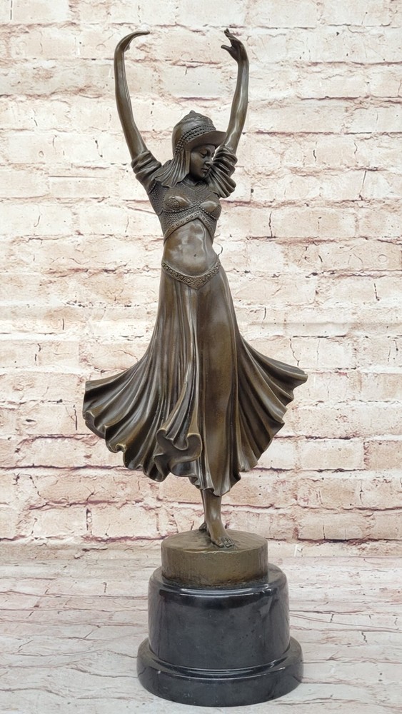 Lost Wax Method Elegance Chiparus Hindu Dancer Statue Figurine