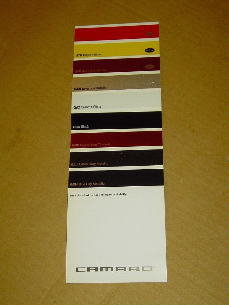 2014 CHEVROLET CAMARO COLOR CHIP CHART BROCHURE MINT!