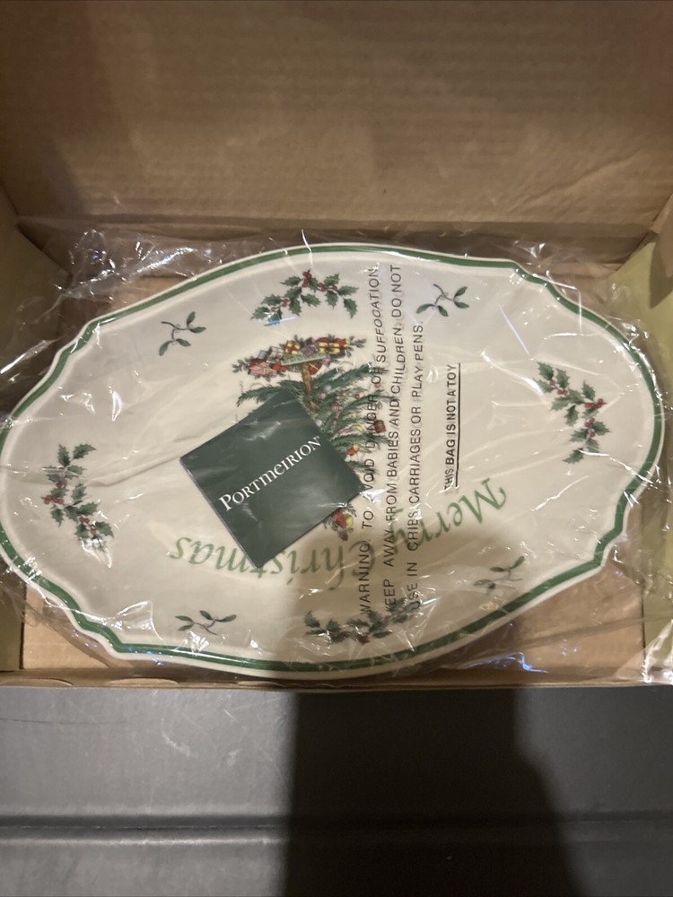 Spode Merry Christmas Christmas Tree Serving Tray 11" New