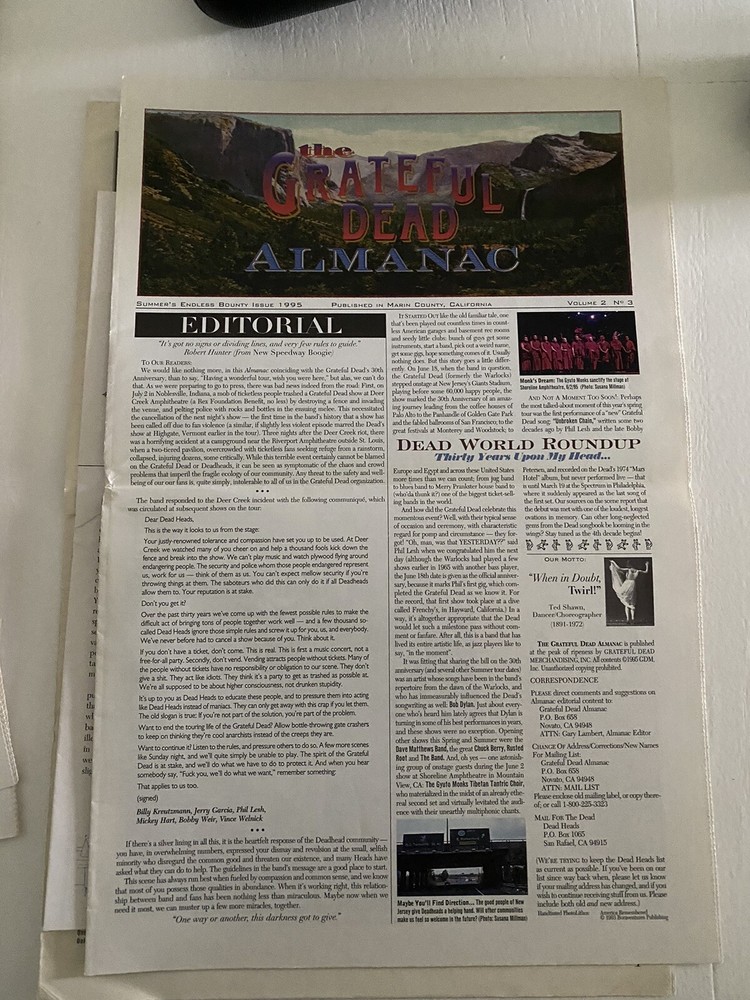 Grateful Dead Almanac Lot Of 9 Issues