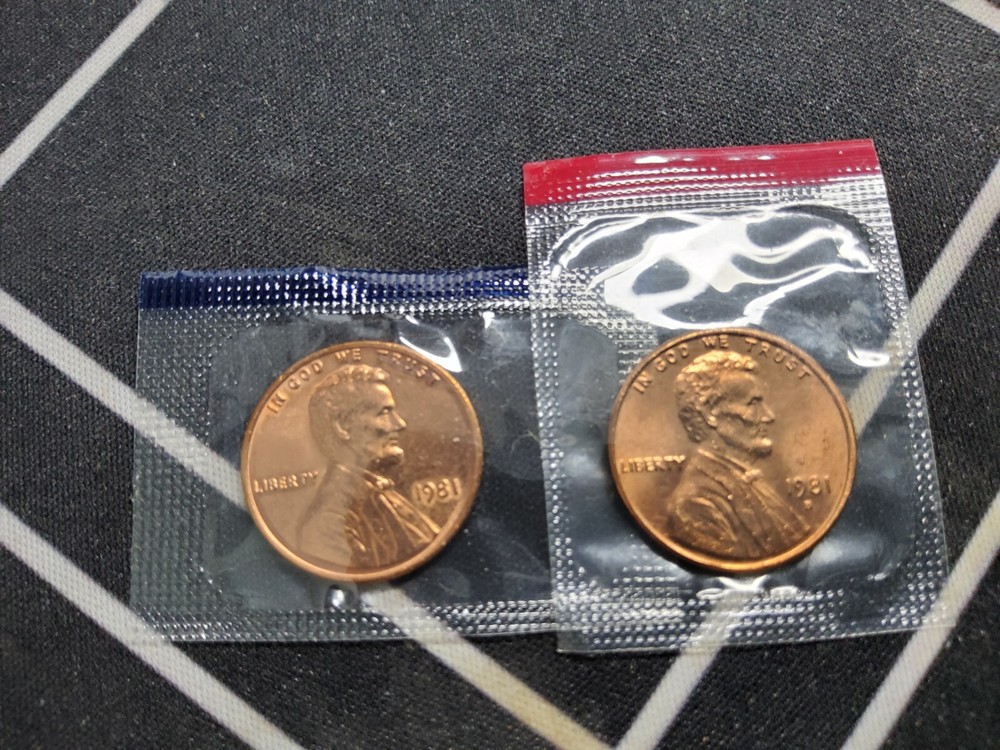 1981 P-D Lincoln Cents from Mint Sets