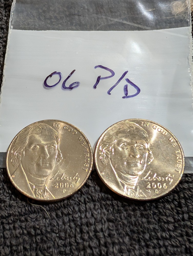 2006 P/D BU Jefferson Nickle set from OBW roll