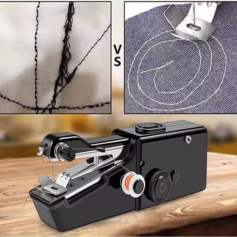 1Set Handheld Mini Sewing Machine Stitch Electric Compact Tool w/ Accessories