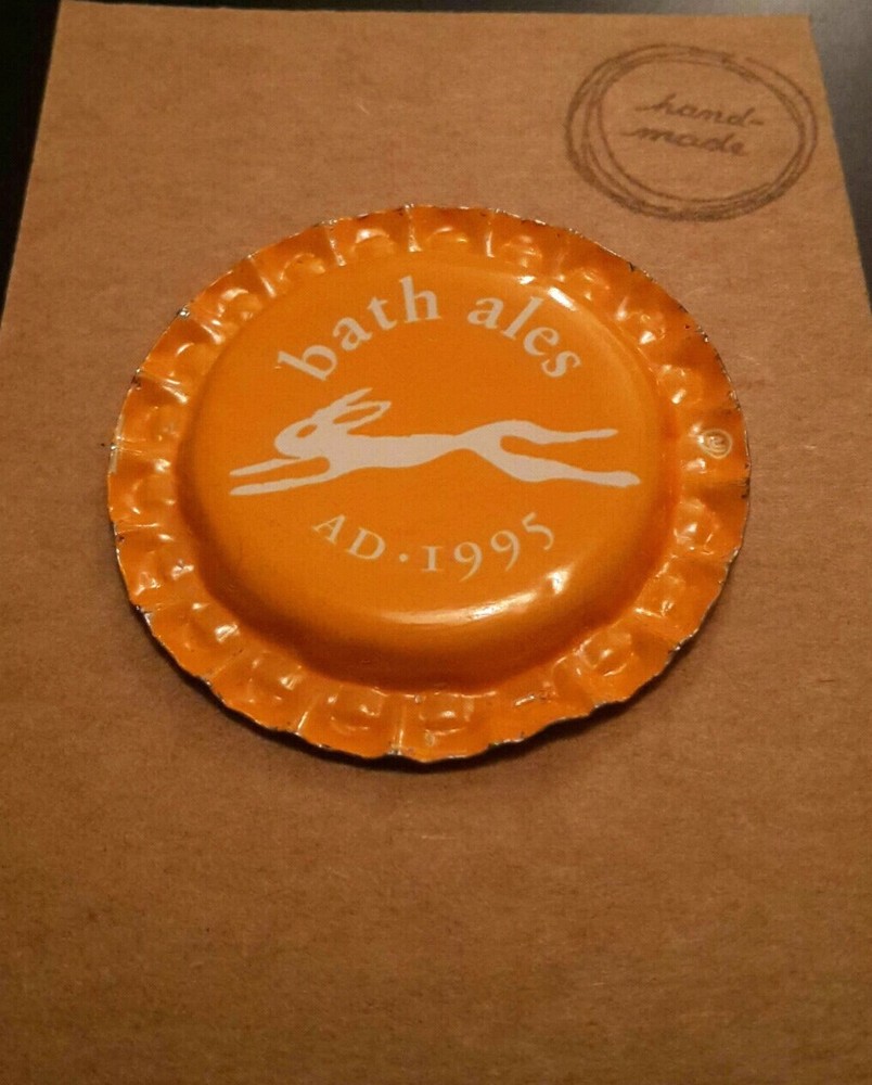 BOTTLE CAP FRIDGE MAGNET BATH ALES. ORANGE