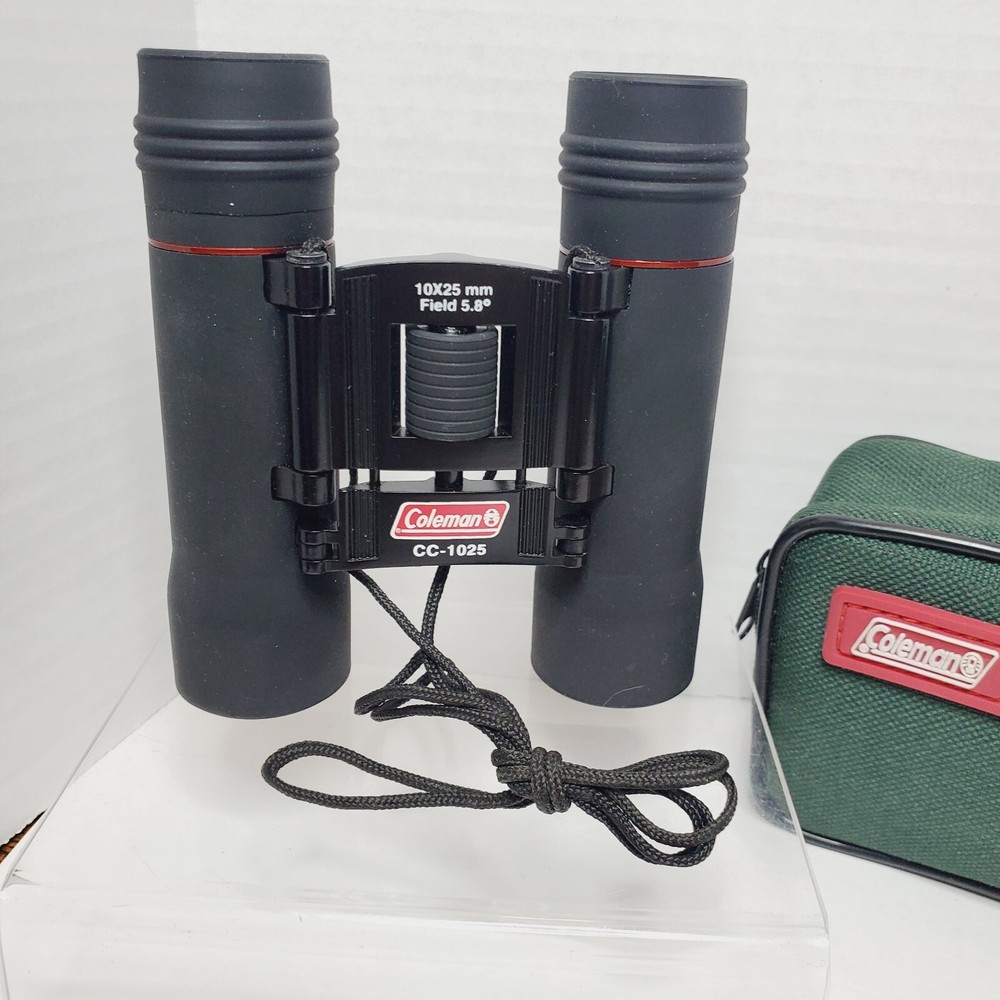 Coleman 10x25 compact binoculars with case cc-1025 Mini Adjustable