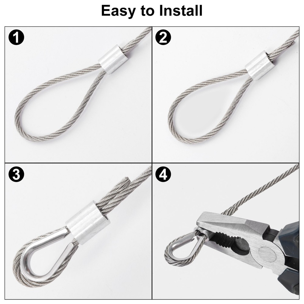 100Pcs M1.2(3/64") Copper Crimping Loop Sleeve Rope Loop Sleeve Cable Crimps