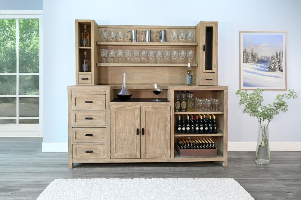 Sunny Designs Wheat Home Bar with Hutch