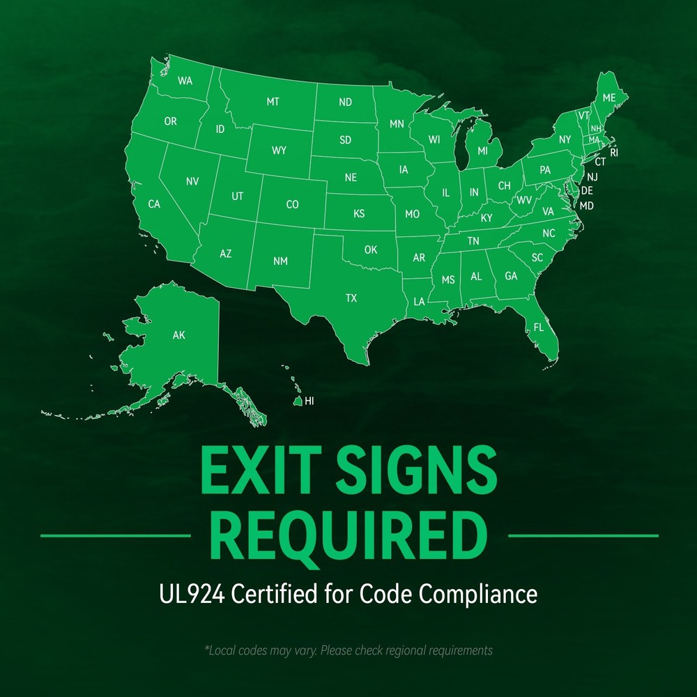 2 Pack LED Exit Sign, Aluminum Housing Acrylic Panel Emergency Light, Green