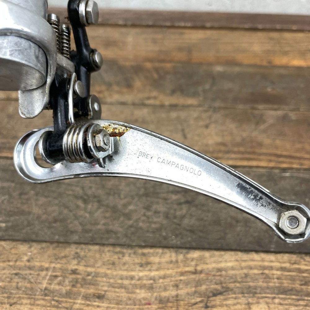 Vintage Campagnolo Super Record Front Derailleur 3 Hole Clamp Bottom Pull Wing
