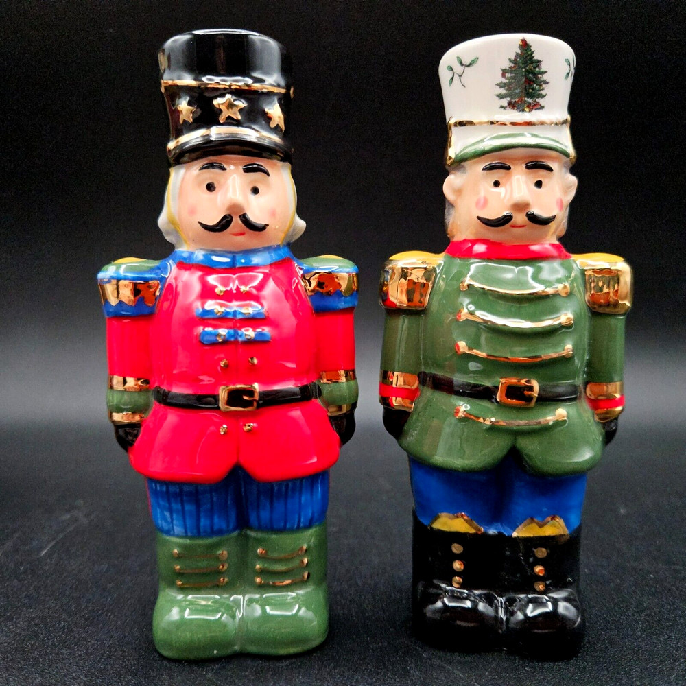 Spode Nutcracker Salt Pepper Toy Soldier Shaker Set New 4.5" 2018