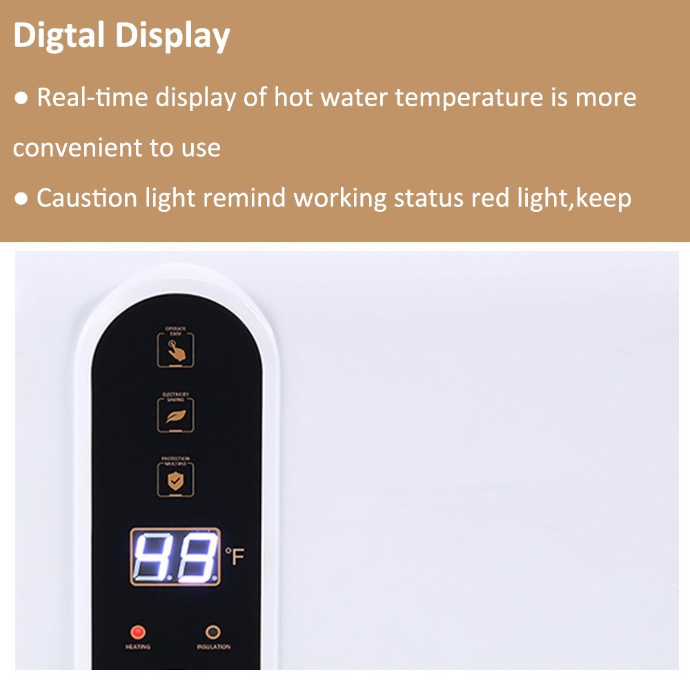 2 PCS Instant Digital Electric Water Heater Compact 2.6Gal Mini Storage Tank US