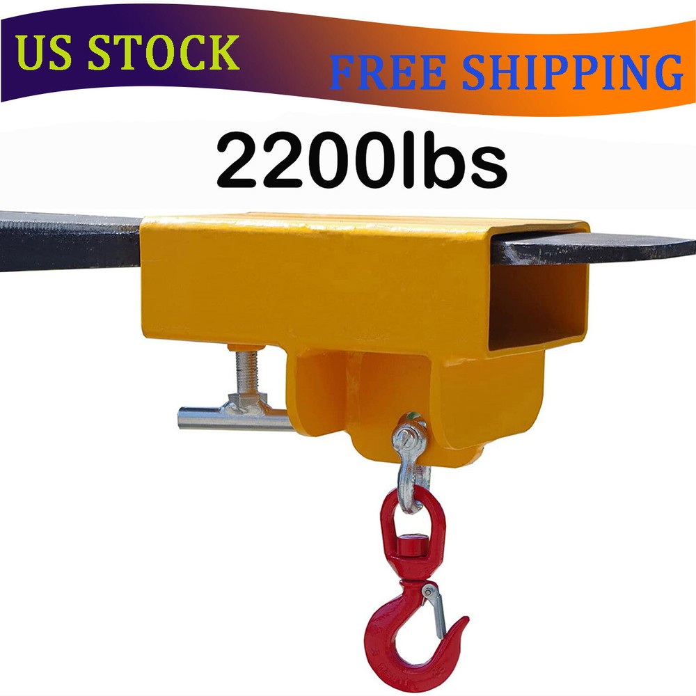 Forklift Lifting Hook Attachment 2200lbs Capacity Single Mobile Forklift Crane