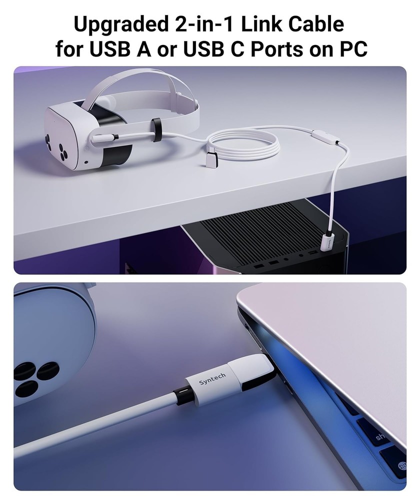 Durable 16FT Link Cable for Oculus/Meta Quest with Fast Charging & Data Transfer