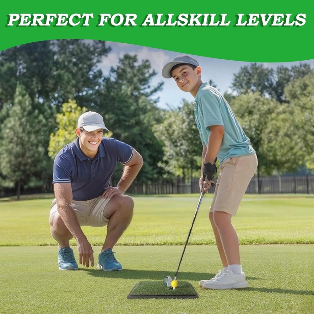 3 Pack Replaceable Golf Hitting Mats, Golf Practice Swing Mat with Non-Slip Heav