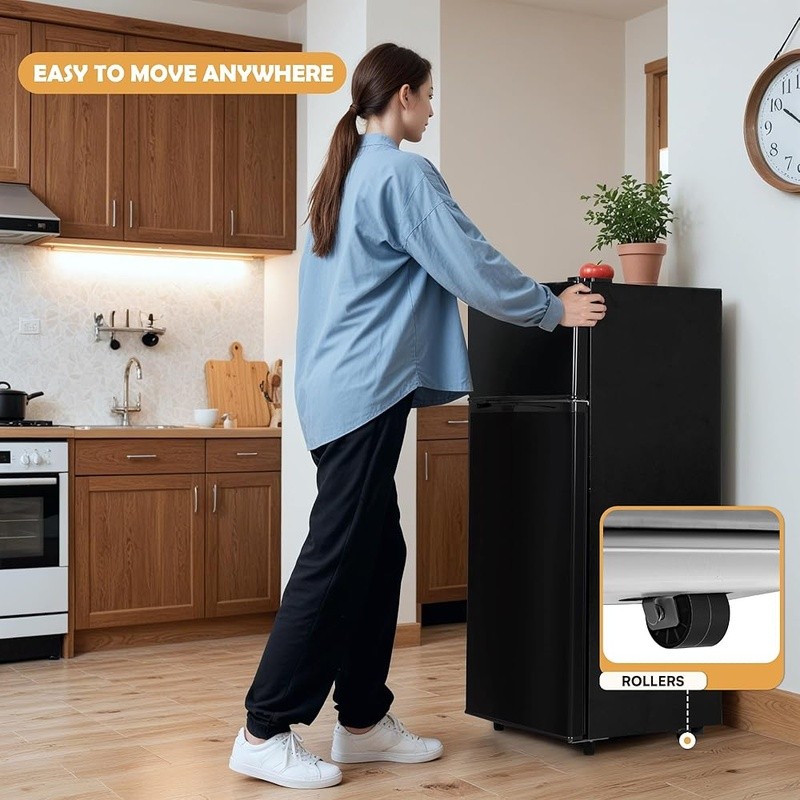 Mini Refrigerator W/ Freezer 7 Temp Settings Energy Efficient Adjustable Shelves