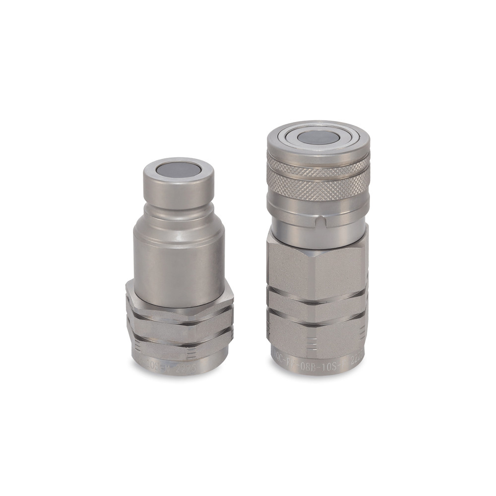 1/2″ Flat Face Hydraulic Quick Couplers Set - 5/8″ SAE Thread