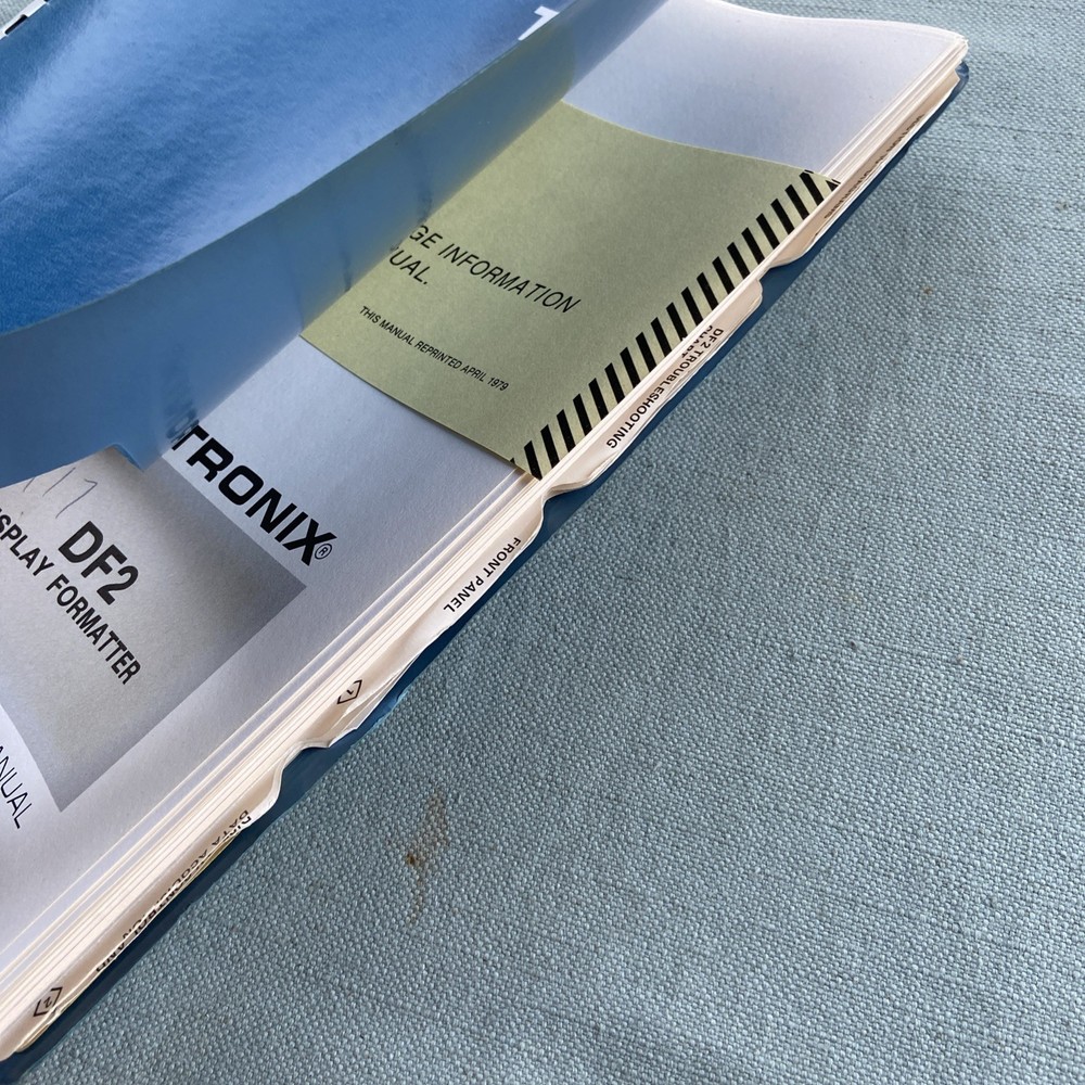 1983 TEKTRONIX DF2 Display Formatter Instruction Manual Vintage Computer Tools