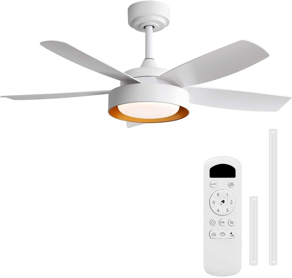Modern,42in,Ceiling Fan with LED and Remote Control,6 Speed,Reversible ABS Blade