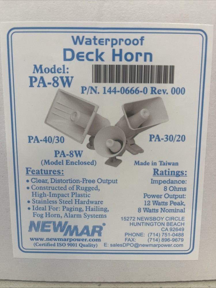 Newmar Pa-8w Deck Horn