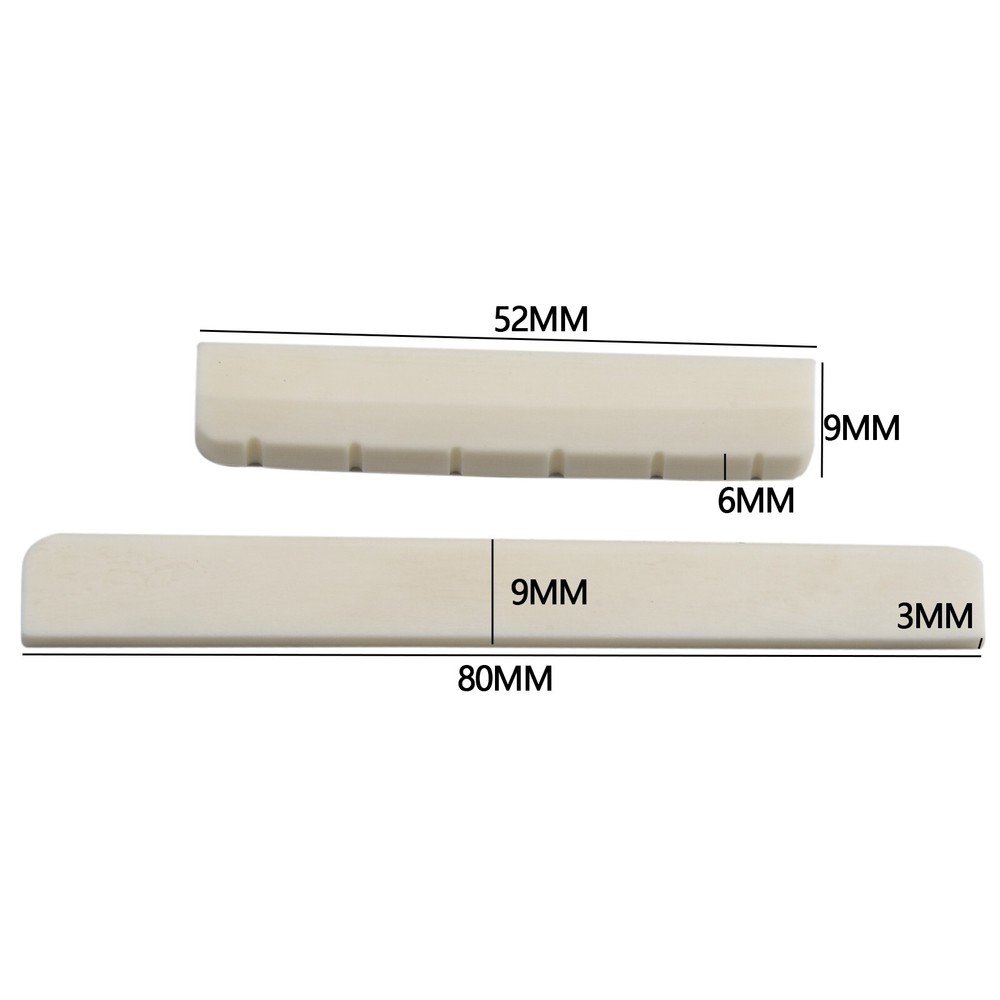 6String Bone Classical Guitar Bridge Saddle And Nut Replacement Parts 80mm 52mm#