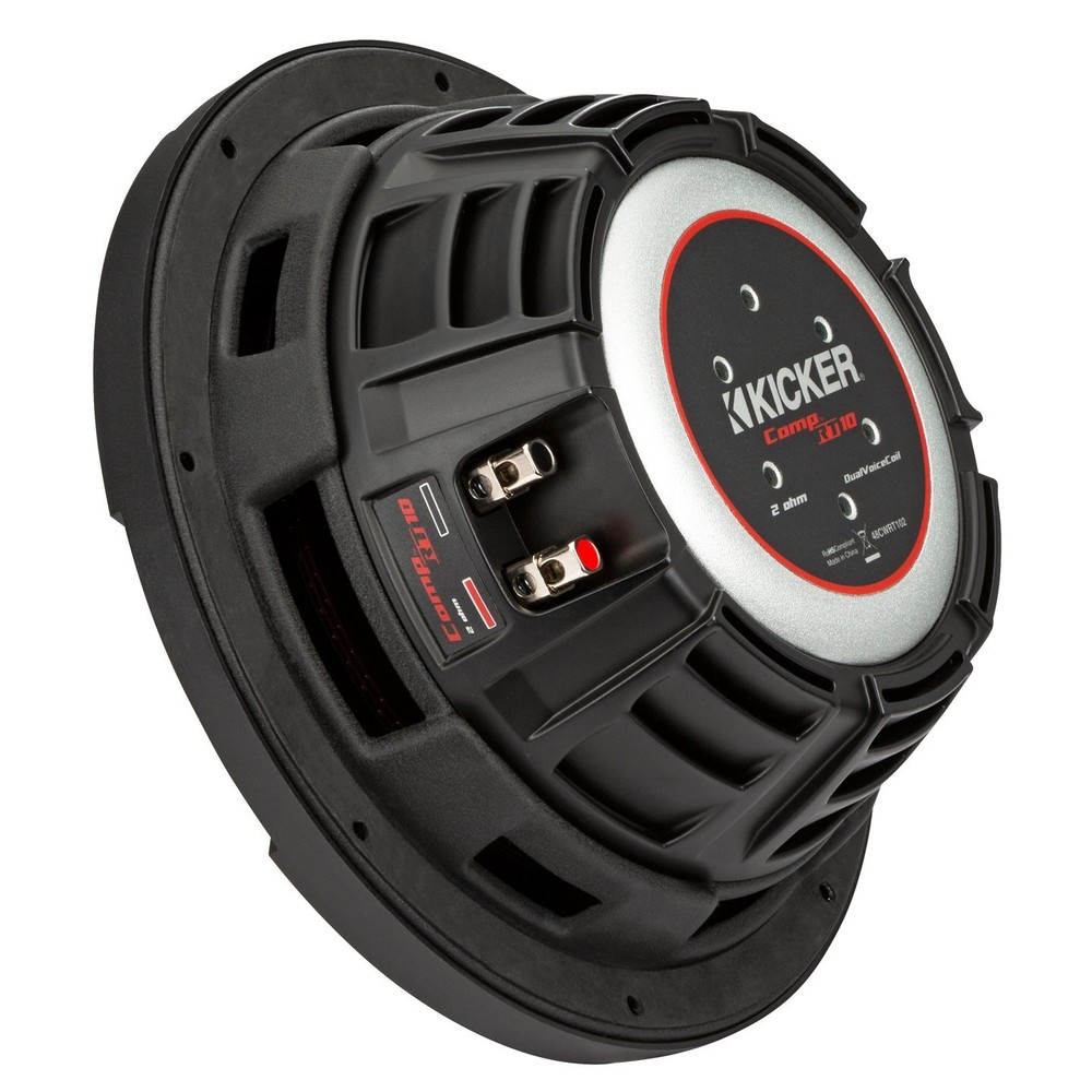 Kicker CWRT10, CompRT Series 10" 2-Ohm DVC Shallow Subwoofer (48CWRT102)