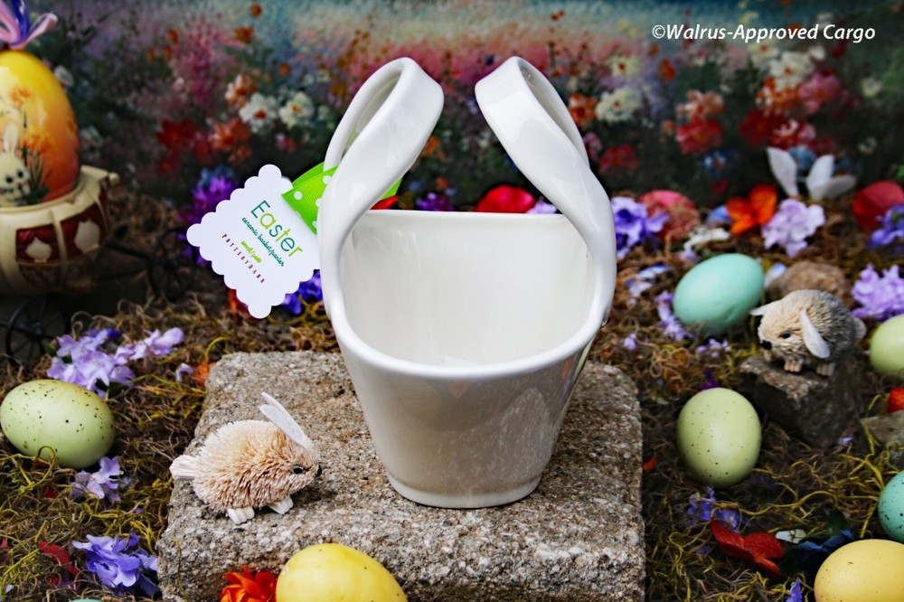POTTERY BARN CERAMIC EASTER BASKET -NIB- GET A REAL HANDLE ON SPRINGTIME DÉCOR!