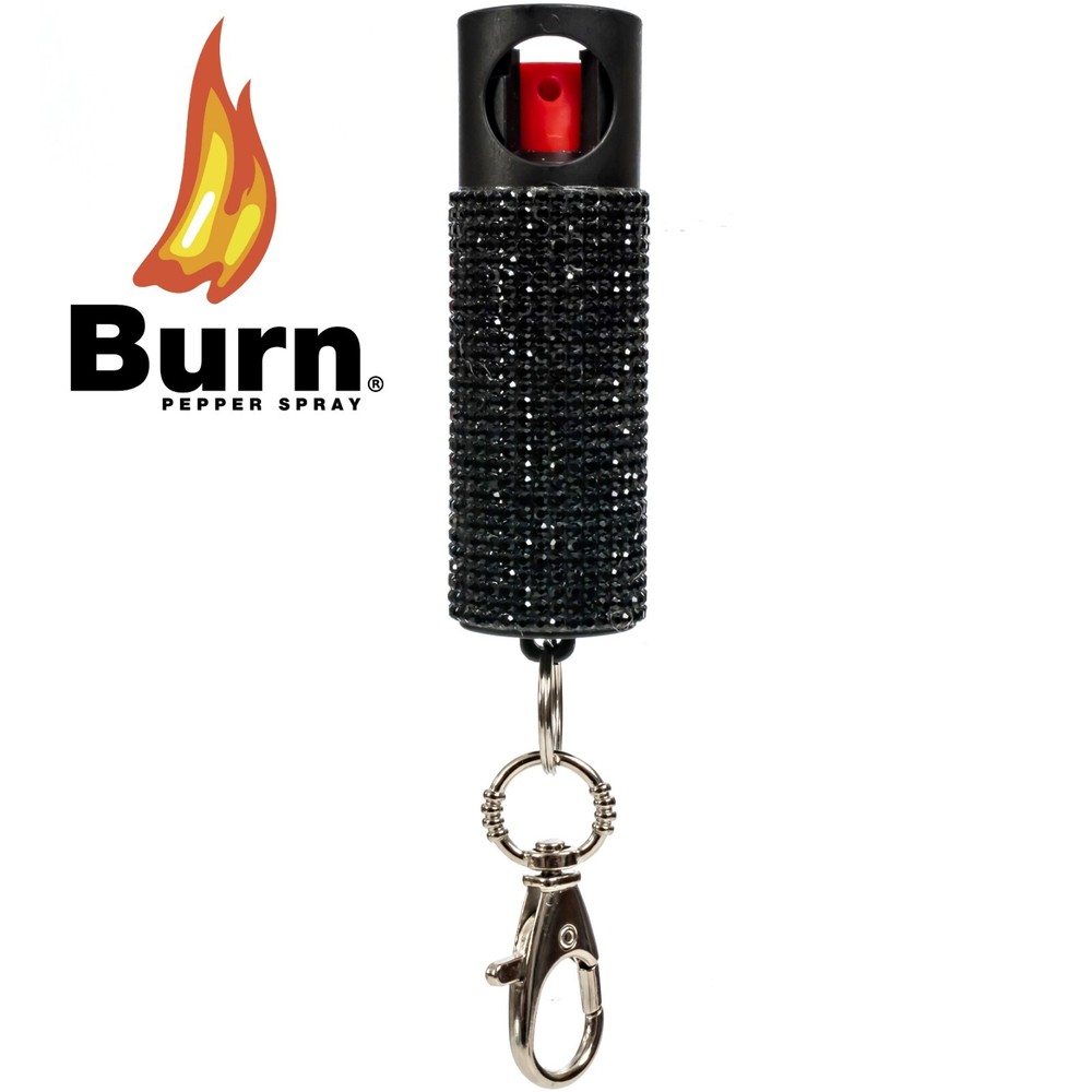 Burn Pepper Spray 1/2oz Self Defense Keychain  Security Black
