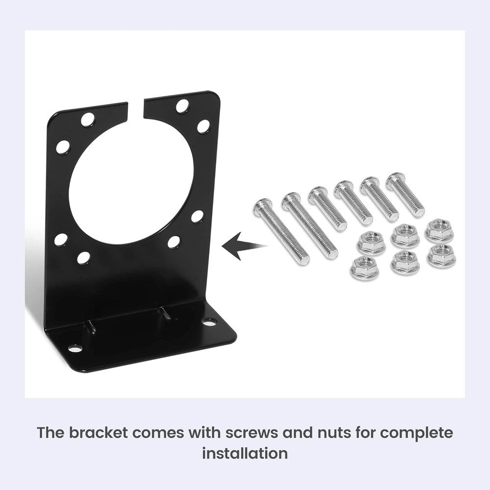 7 Way RV Blade Trailer Socket Mounting Bracket, Metal Mounting Bracket for Gener