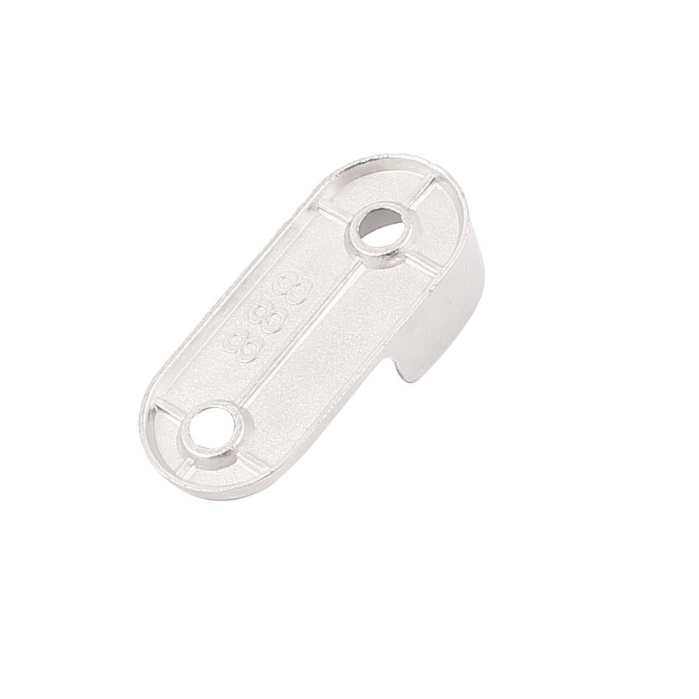 Oval Wardrobe Hanging Rail Rod End Socket Bracket Support Silver Tone Pair