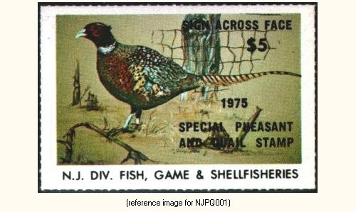 D2K New Jersey Pheasant 1975 $5.00