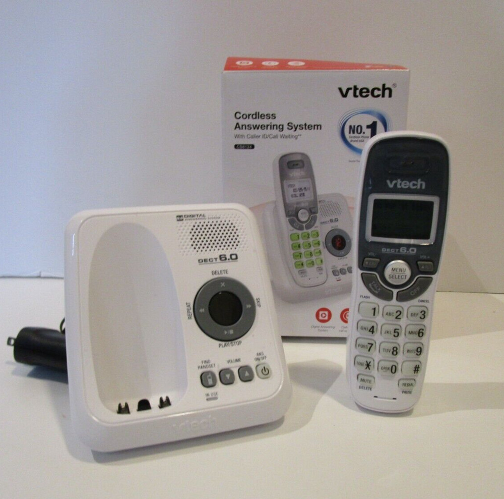 VTech CS6124 DECT 6.0 Cordless Phone w/Digital Answering System White