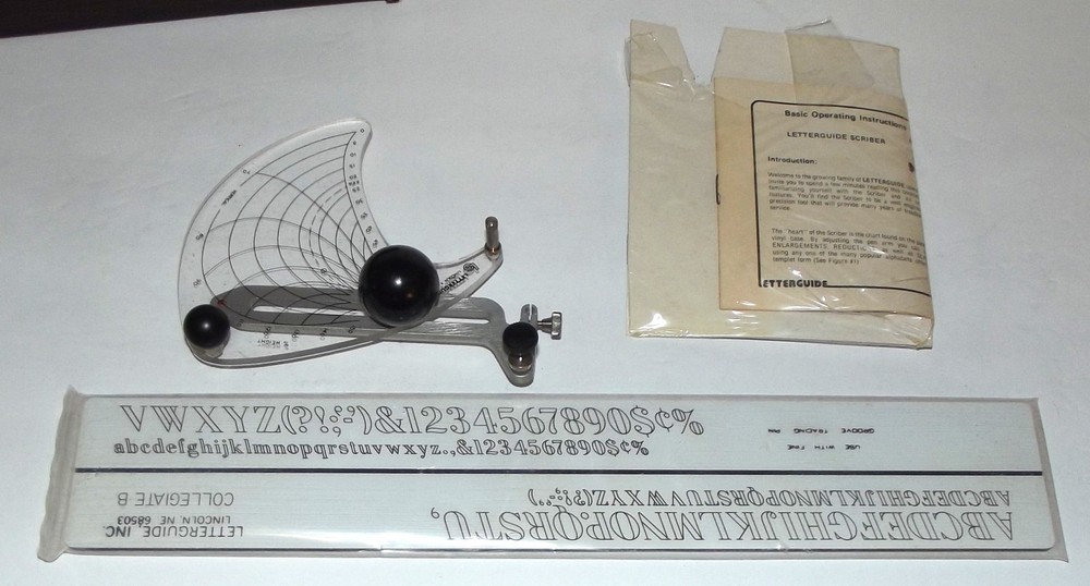 LETTERGUIDE Collegiate B Height and Slant Control Scriber with Template