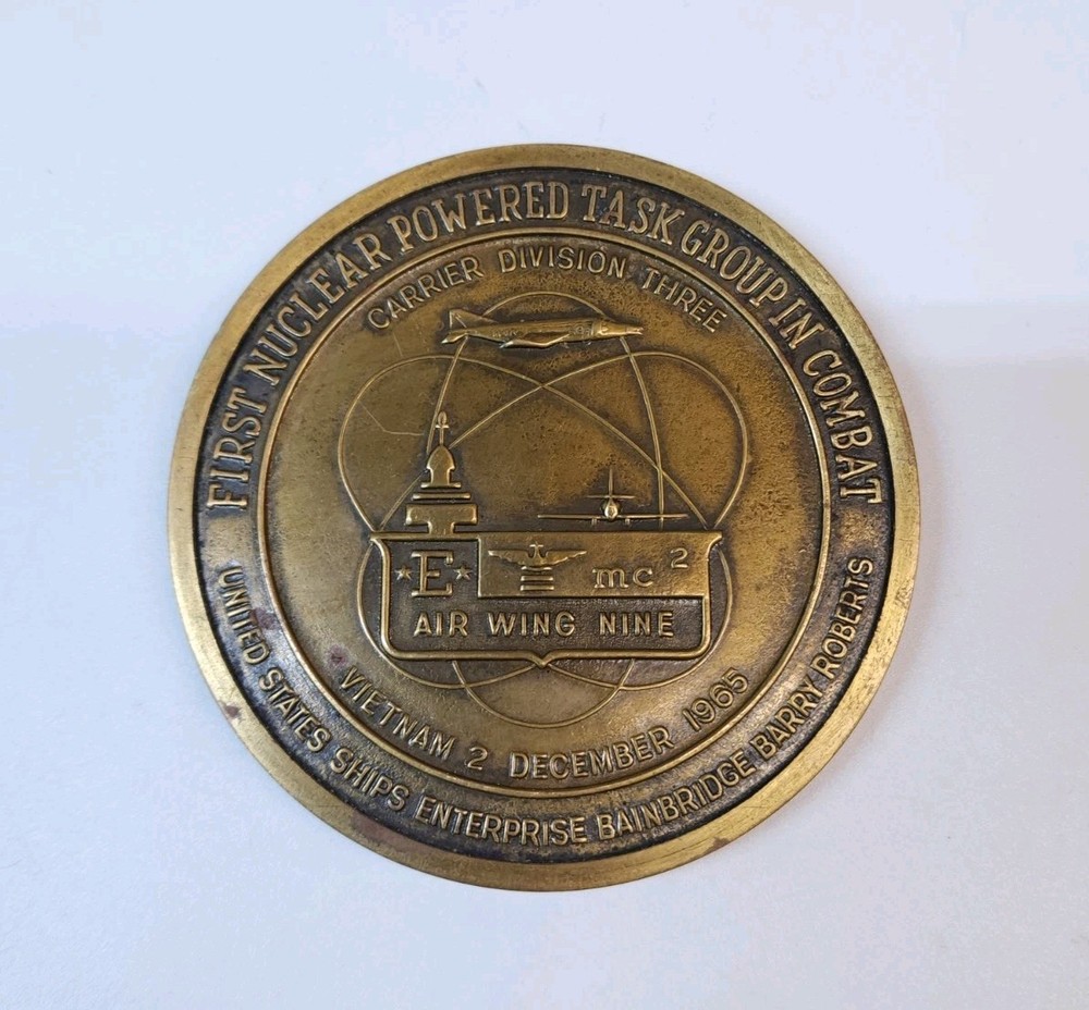 First Nuclear Powered Task Group In Combat USS Enterprise 1965 Medallion Navy