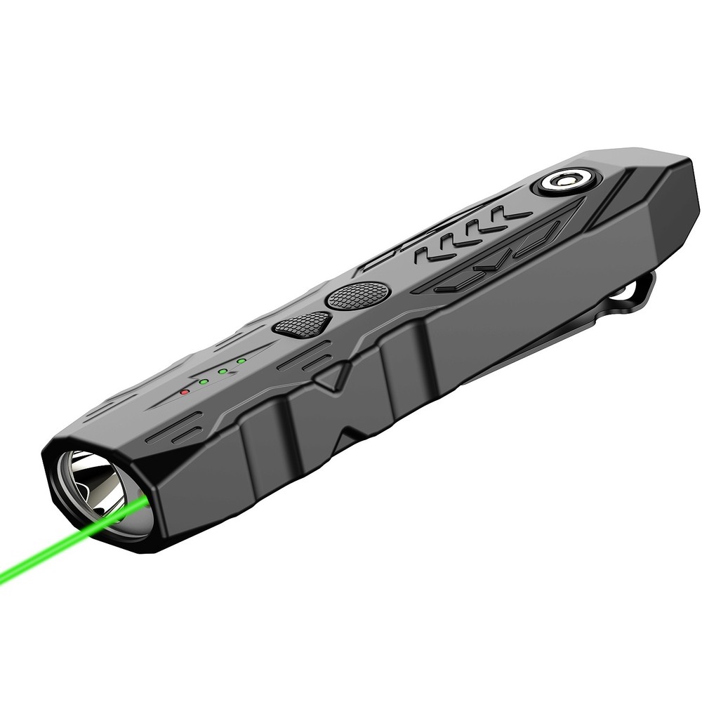 Portable EDC Flashlight Laser Combo with Brightness adjustment