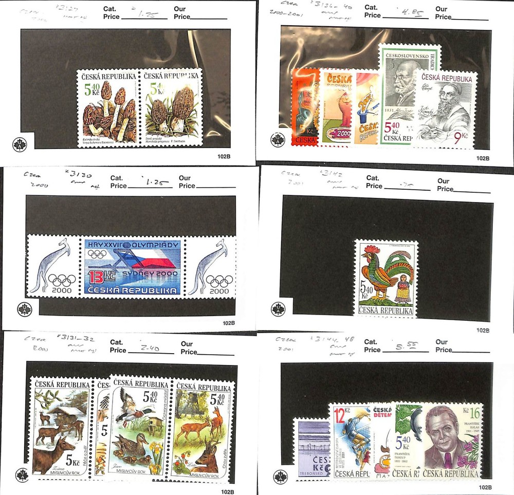 Czechoslovakia Postage Stamp, #3127..3148 Mint NH, 2000-2001