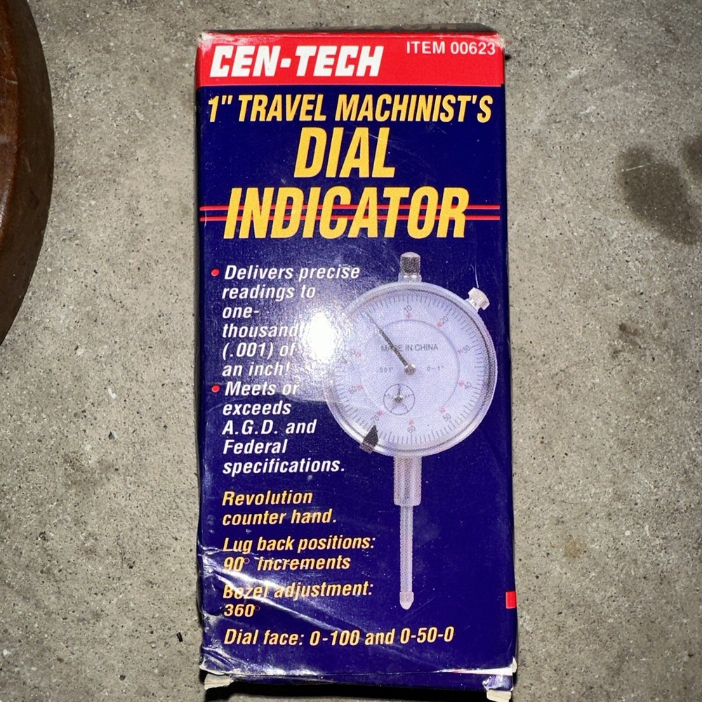 New in box Cen-Tech 1" dial indicator 00623