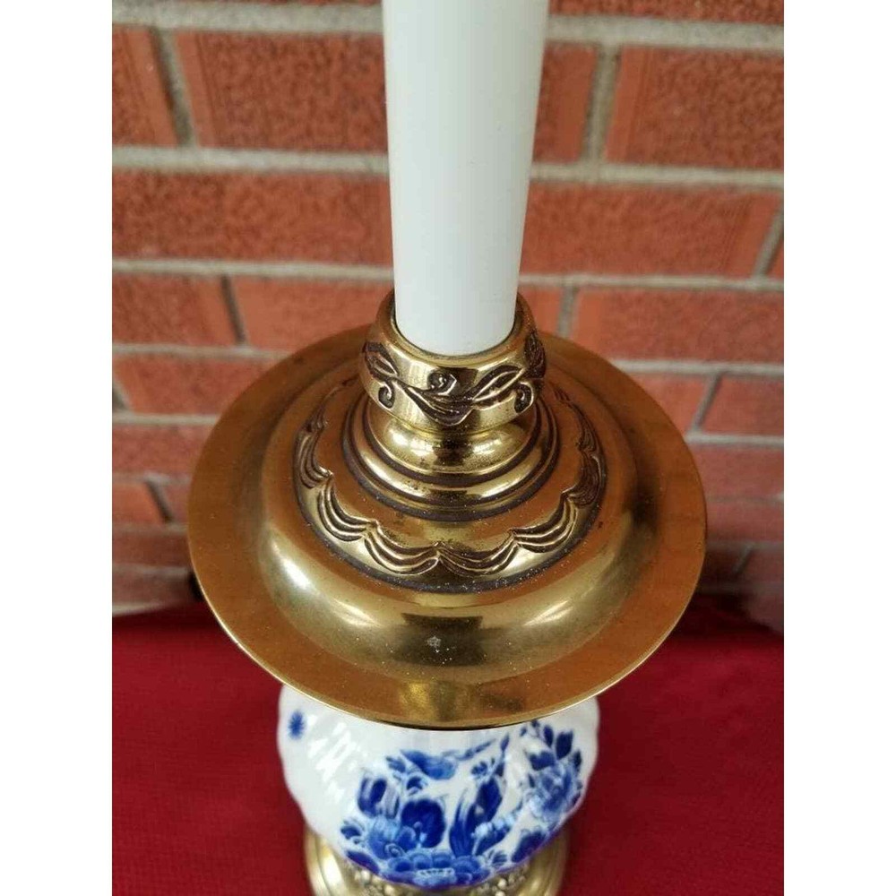 Stiffel Ceramic and Brass Table Lamp Model Number 7565