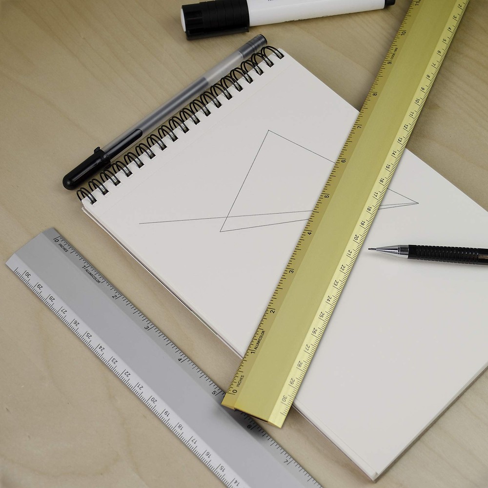 Aluminum Desk Ruler 12IN Gold