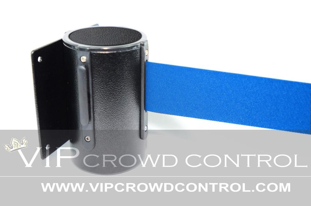 2 PCS WALL MOUNT STANCHIONS, 96" BLUE BELT, VIP CROWD CONTROL