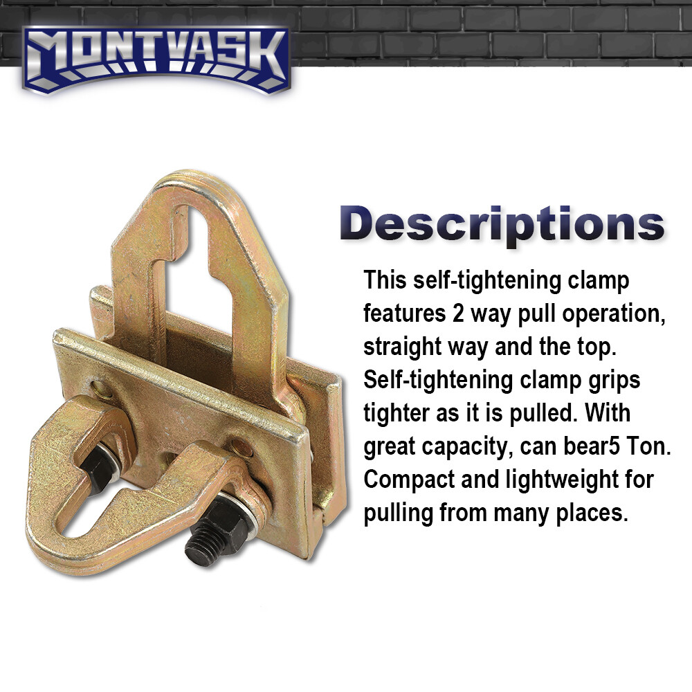 5 Ton Self-Tightening Frame Auto Body Repair Pull Back Clamp Puller Dent Tool