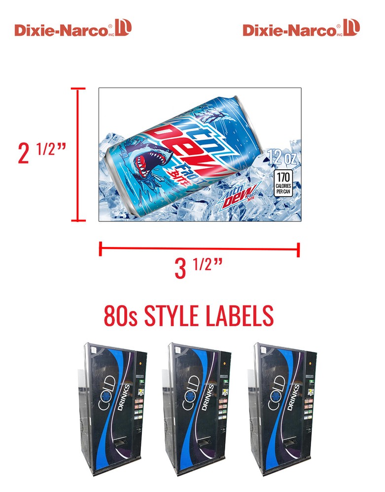 (1) Vend Label - Mountain Dew Baja Blast - NEW