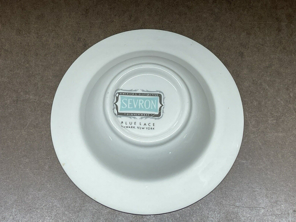 Sevron Dinnerware Blue Lace Pattern Turquoise Aqua 6” Fruit/Dessert/Cereal Bowl